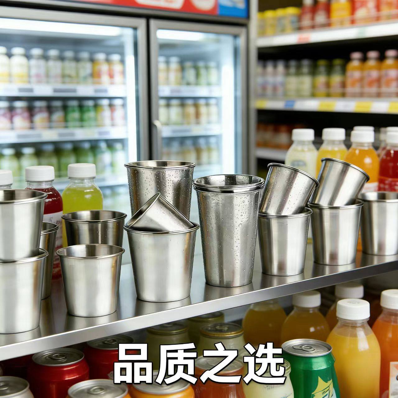 不锈钢水杯网红啤酒杯单层杯漱口杯餐厅果汁杯户外露营杯商用ins,餐饮具,啤酒杯,淘宝优惠券,粉丝福利购,淘宝优惠卷