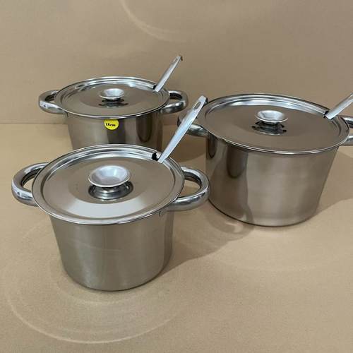 不锈钢猪油盆配开口盖送勺子