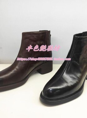 HA243403harson/哈森2025秋冬靴粗方跟尖头女短筒靴ha253401同款