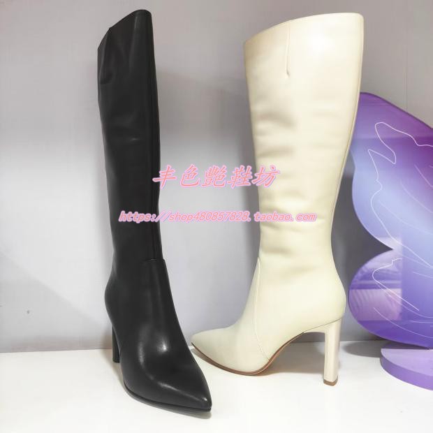 KA251519卡迪娜专柜正品2025冬季新加绒保暖时装女高筒靴高跟尖头
