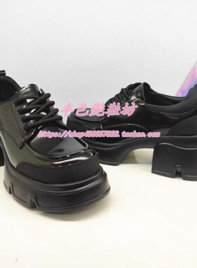 HS242521正品Harson/哈森24春鞋学院风厚底百搭粗方跟系带女鞋