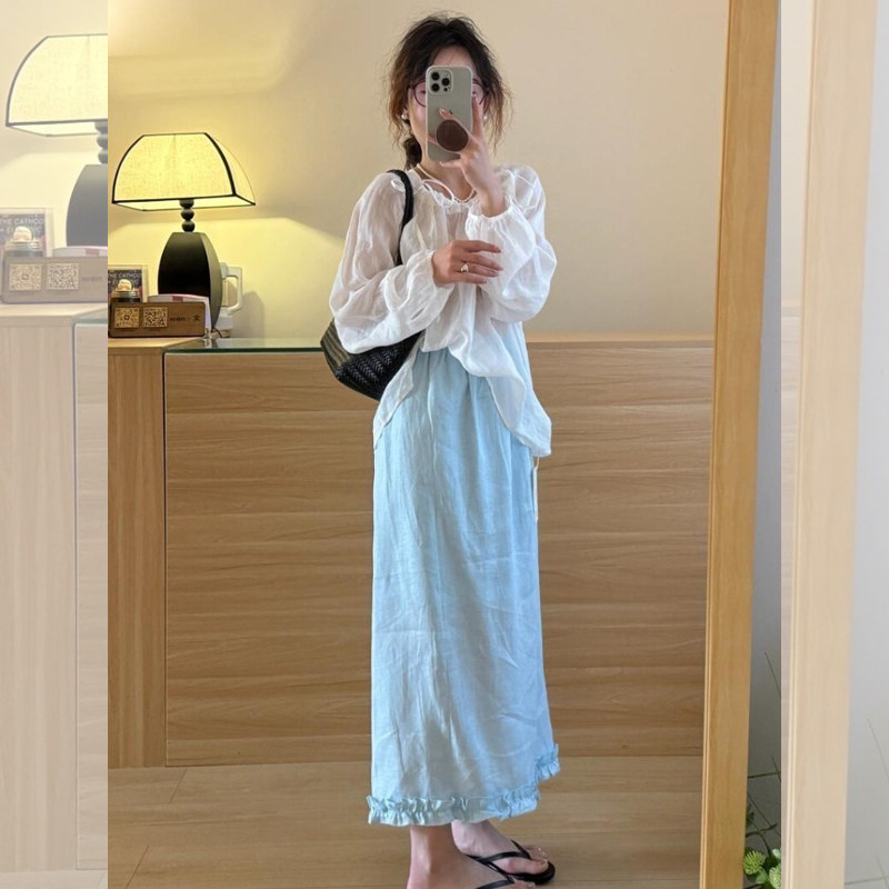 独特漂亮白色衬衫裙连衣