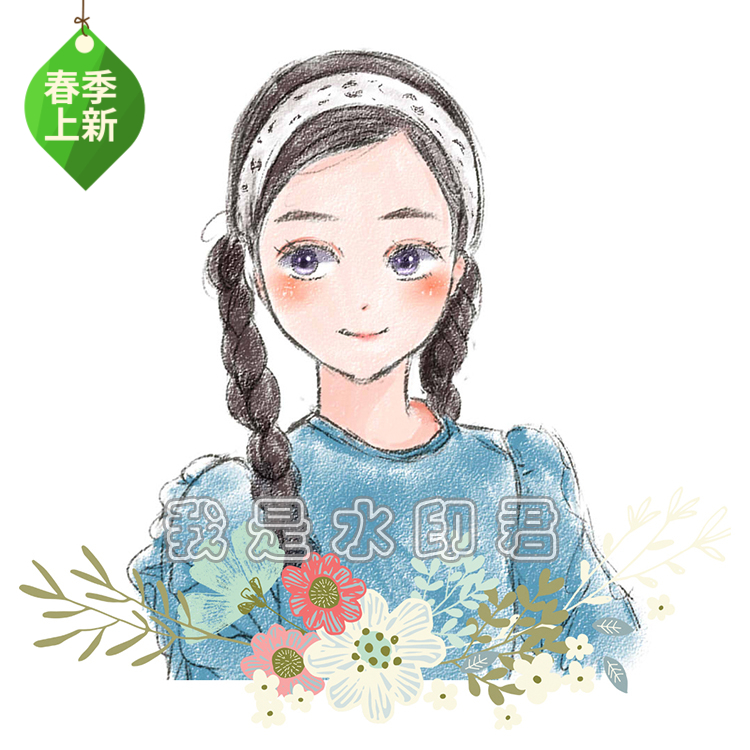【小鹿手繪】新品蠟筆風卡通頭像設計漫畫Q版人物定制婚紗照繪制