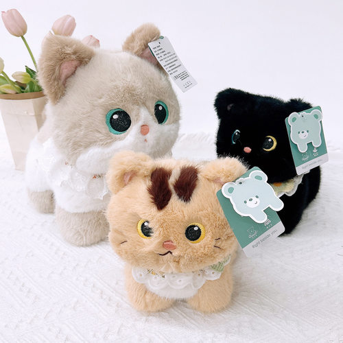 拉比泰喵星人公仔摆件布偶三花围兜小猫毛绒玩具女生包包挂饰