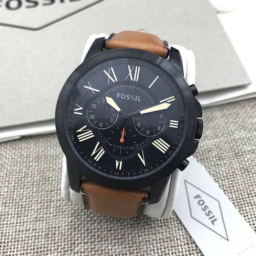 FOSSIL手表真皮商务石英男表