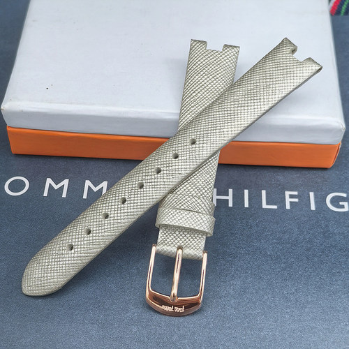 FOLLIE芙丽金色真皮表带16MM凹口