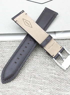 FOSSIL化石表带22MM啡色皮带头层牛皮ME1163ME1098手表带配件