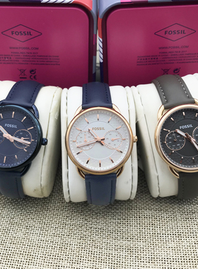 FOSSIL手表真皮表带轻奢时尚星期日历休闲石英表防水女表ES4260