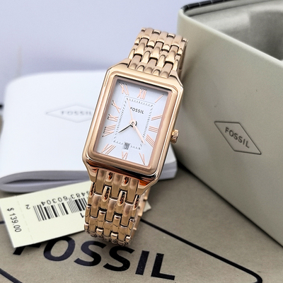 Fossil手表方形简约石英女表