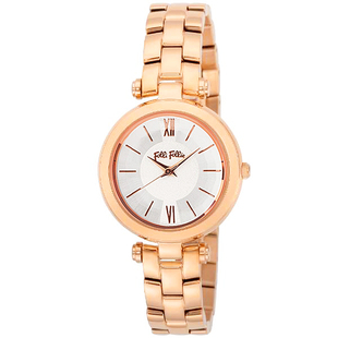 FOLLI 石英表女表 FOLLIE芙丽手表不锈钢玫瑰金简约秀气时尚