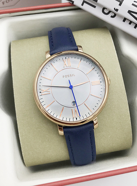 现货FOSSIL手表头层牛皮简约休闲石英表防水女表ES3843