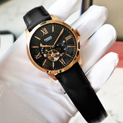 FOSSIL镂空自动机械表男表