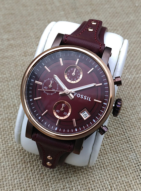 现货FOSSIL手表皮带三眼计时石英女表ES4045 ES4114ES3838ES3837