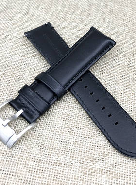 现货FOSSIL真皮表带22MM通用黑色针扣男士手表配件FS4813