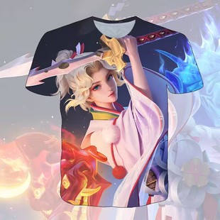 王者荣耀t恤夏洛特浮生妄短袖女装中学生青少年cos上衣T恤痛衣ins