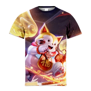 王者荣耀t恤国服梦奇天降福星胖达荣荣纯爱战士胖猫同款衣服速干