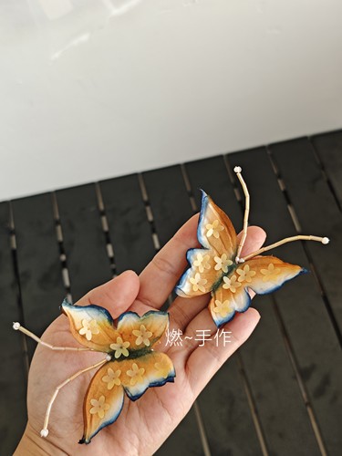 新娘饰品 烫花新中式蝴蝶