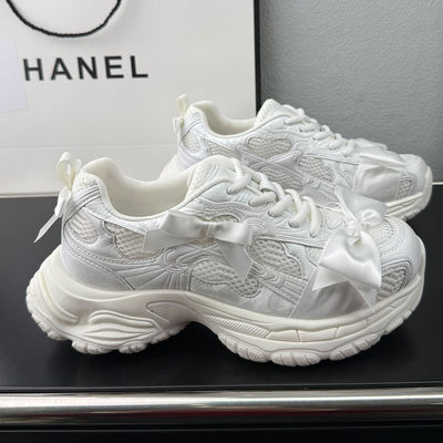 时尚运动休闲鞋2026春季新款小个子轻便松糕底潮流透气老爹鞋舒适