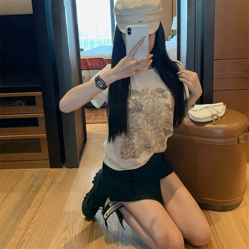 舒适透气棉质短袖T恤很显瘦