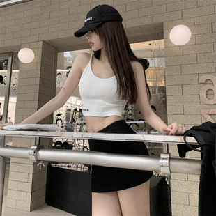 基础百搭自带胸垫梵文刺绣背心吊带女夏季 内搭外穿显瘦设计感上衣