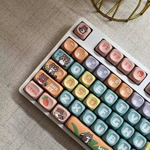 F87键机械键盘白光有线小碗熊键帽静音HIFI游戏办公家用客制化mac