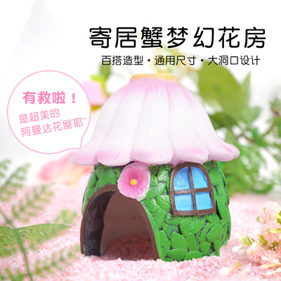 大号小号寄居蟹花朵躲避屋