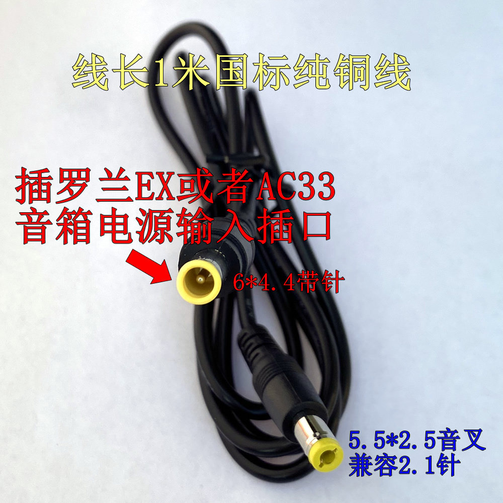 Roland罗兰EX外接锂电池充电宝移动电源连接线AC33音箱连接带针线