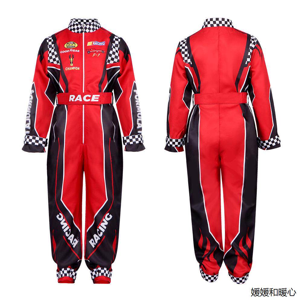 夏季透气款越野车卡丁车沙滩车男女儿童赛车服连体衣骑行服装跨境