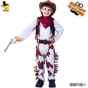 儿童可爱西部牛仔服装 女童牛仔裙 男童牛仔舞台表演cosplay服装