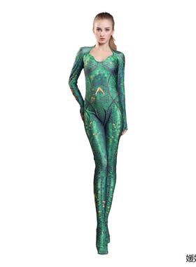 海王动漫服Aquaman海后服装Mera泽贝尔公主湄拉紧身衣cosplay服装