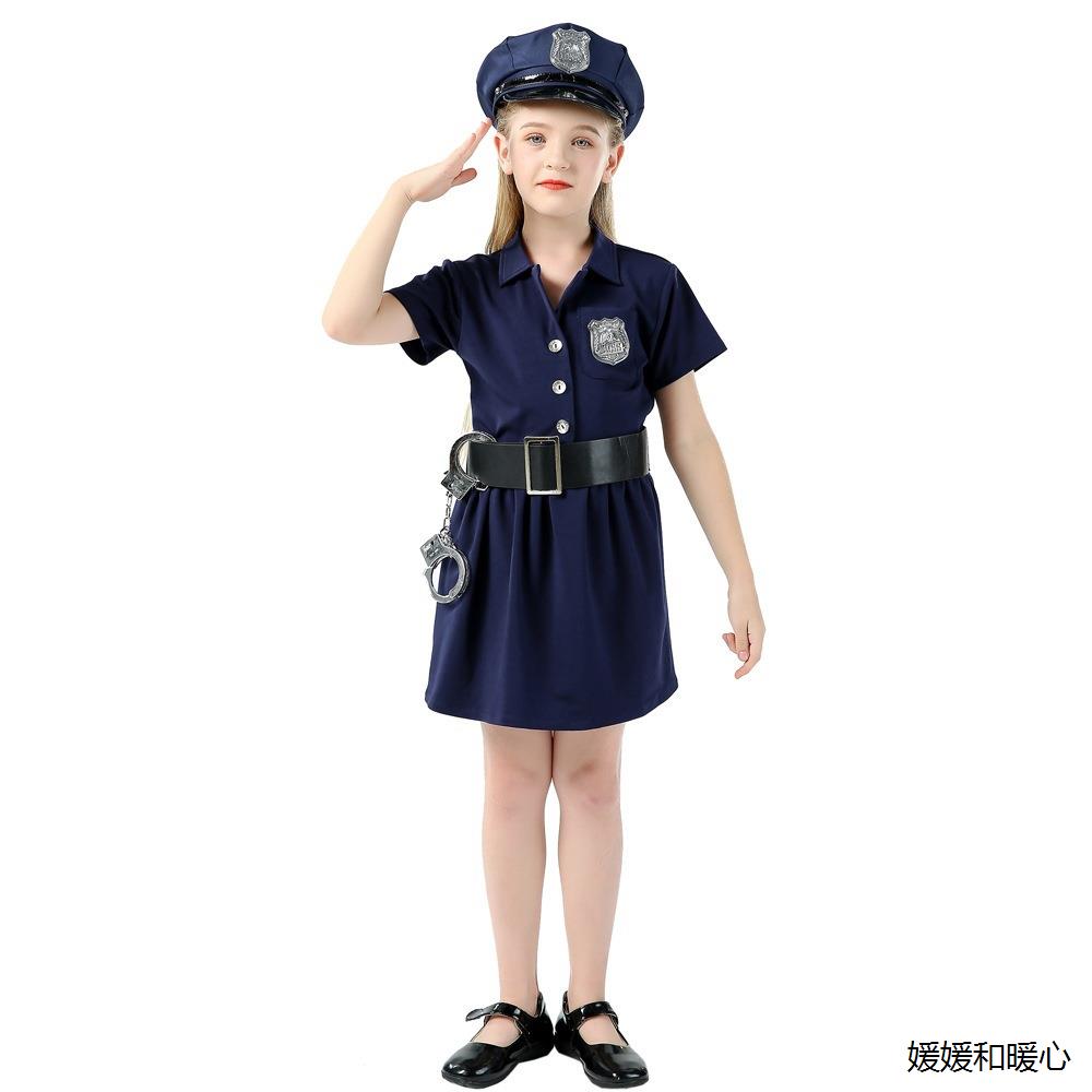 六一儿童节儿童鸭舌帽欧美警察帽军装风cosplay女警officer演出服