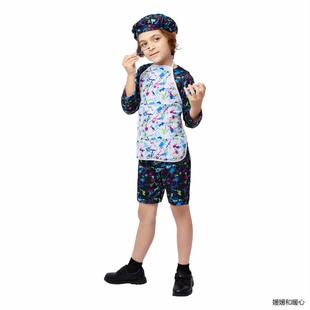 万圣节狂欢节新款霓虹画家角色扮演cos儿童舞台幼儿园表演服