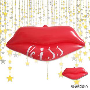 鬼节充气嘴唇龇牙咧嘴恐怖鬼头万圣节氛围布场造型 食人鬼气模