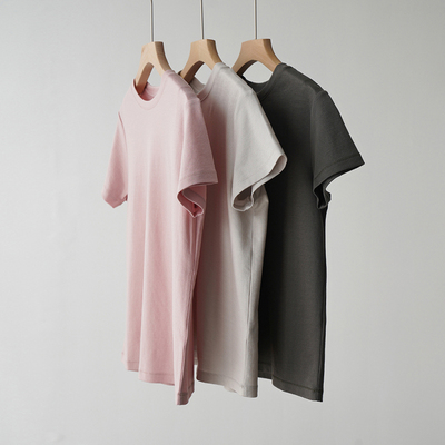 du家新色 春夏新款 三醋酸tian丝混面料 圆领短袖tee 女#15