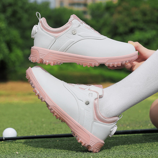 新款高尔夫球鞋女旋钮扣固定防滑齿运动户外草地训练女鞋硬底跨境