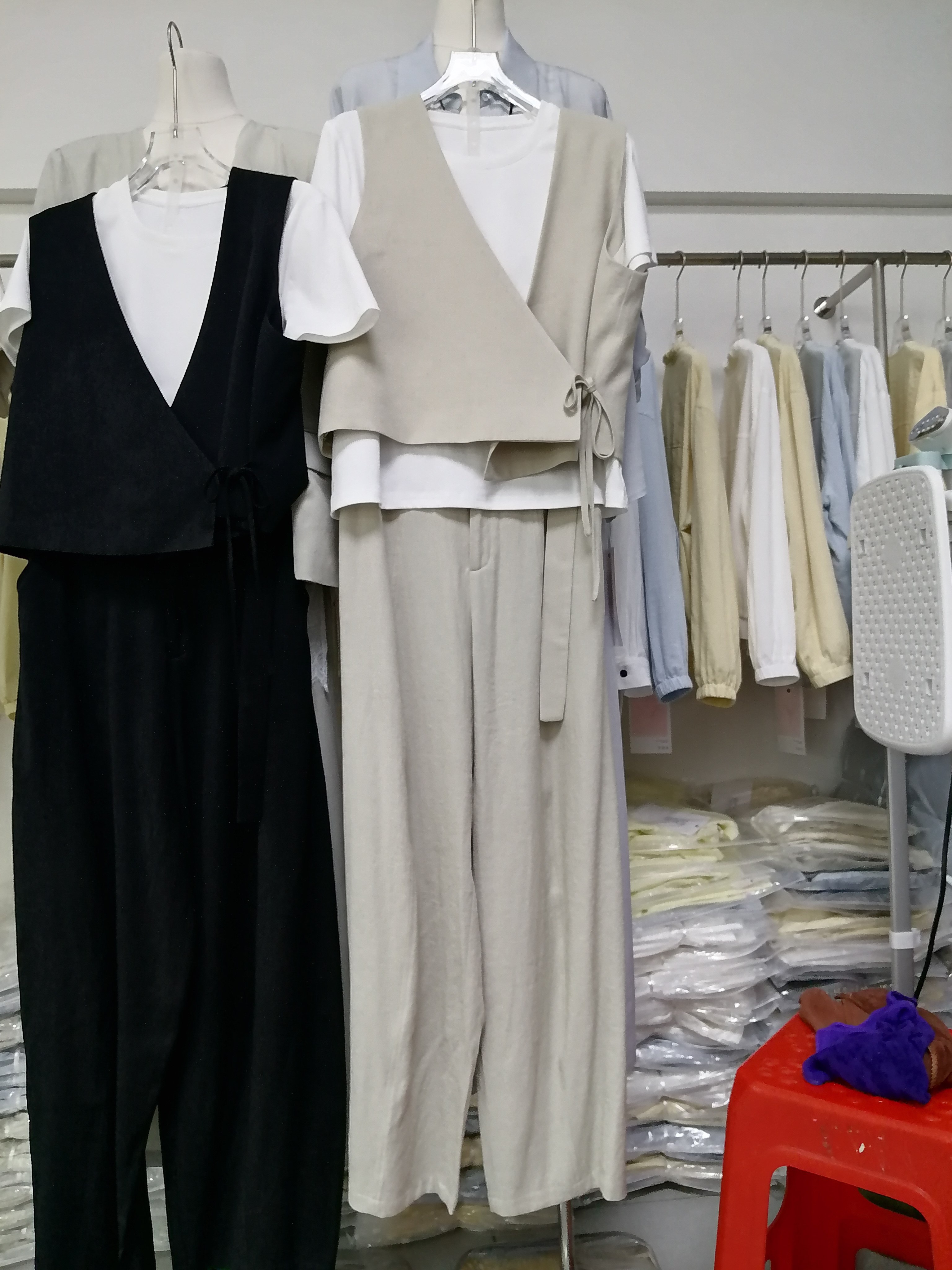 2026春韩系时尚套装女短袖T恤马甲阔腿裤简约气质百搭棉麻三件套