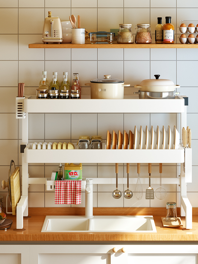 厨房水槽置物架碗筷篮多功能碗碟收纳架台面水池放碗架碗盘沥水架