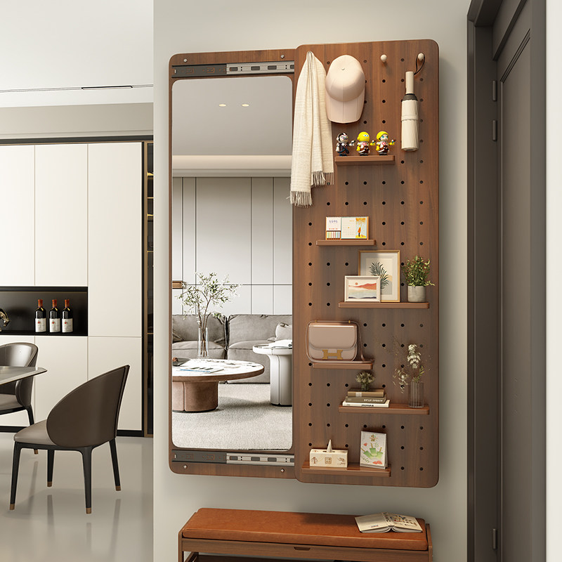 洞洞板穿衣镜一体隐形推拉可关闭隐藏式全身镜子入户门玄关试衣镜,住宅家具,穿衣镜,淘宝优惠券,粉丝福利购,淘宝优惠卷