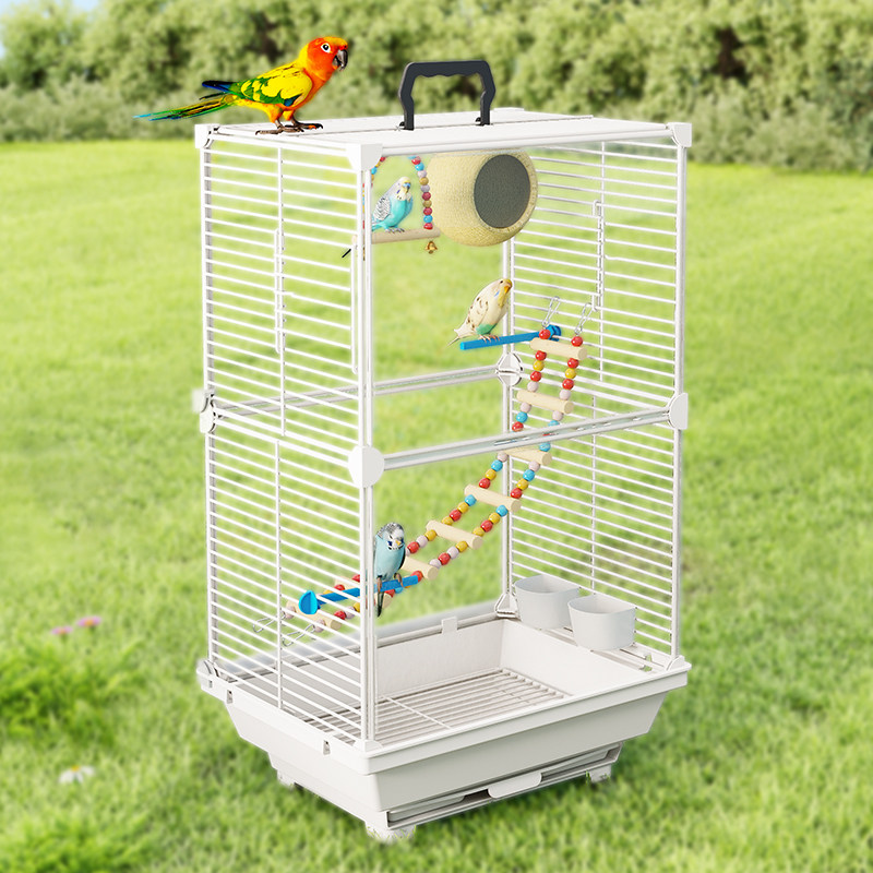 宠物鸟笼鹦鹉笼防飞溅横丝玄凤虎皮牡丹专用新型透明别墅两层大号,宠物/宠物食品及用品,鸟笼,淘宝优惠券,粉丝福利购,淘宝优惠卷