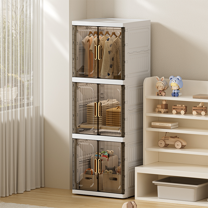 儿童衣柜卧室家用简易可折叠衣服收纳储物柜子成人挂衣橱出租屋用