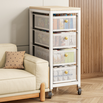 免安装零食置物架可移动厨房小推车多层夹缝蔬菜篮子抽拉式收纳柜