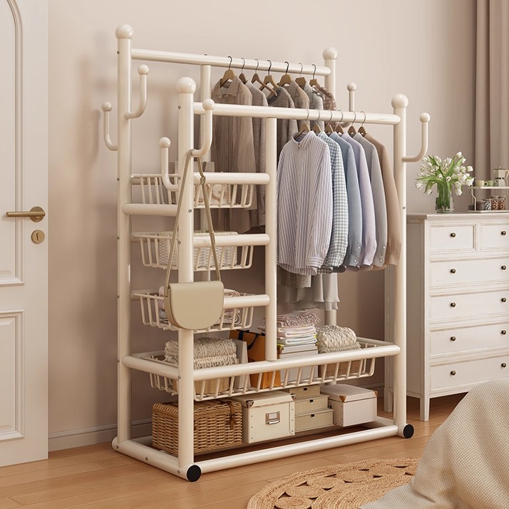 多功能衣帽架晾晒挂衣两用