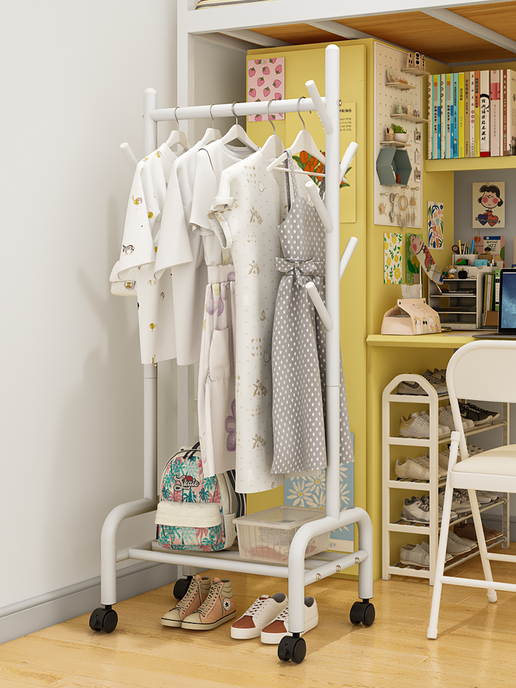 大学生卧室落地挂衣架宿舍用衣架收纳置物架子阳台晾晒衣架衣帽架