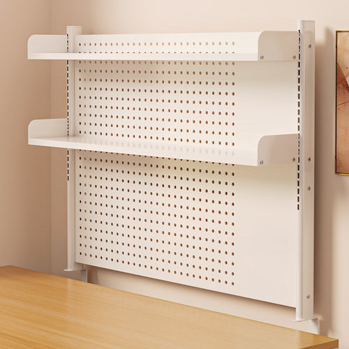 桌面洞洞板置物架学生宿舍书桌多层书架免打孔办公桌上收纳架立式