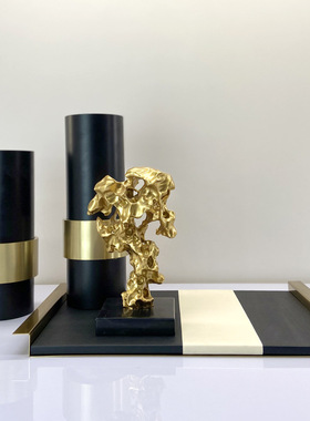 可定制新中式抽象几何雕塑装饰