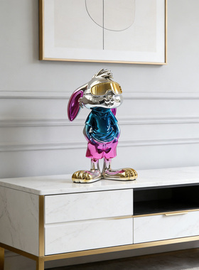 可定制轻奢抽象兔子卡通雕塑摆件