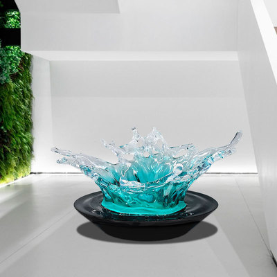 可定制落地水花雕塑摆件别墅饰品