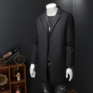 高品质冬季男士中长款羽绒服90白鸭绒商务休闲西装外套8662P335