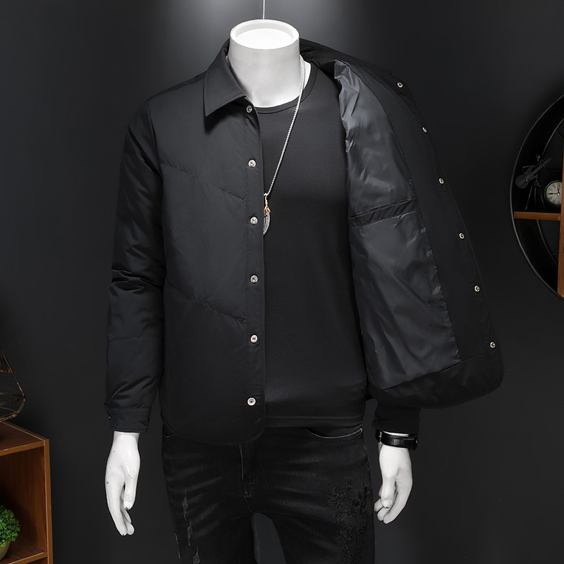 2025冬装新品男士翻领羽绒服90白鸭绒轻薄款羽绒衣25803P235,男装羽绒服,电商D260