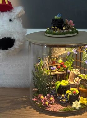 diy手工小屋玻璃球拼装房子场景